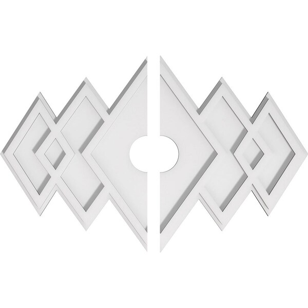 Ekena Millwork Zoe Architectural Grade PVC Ceiling Medallion, 24"W x 16"H x 3"ID x 7 1/2"C x 1"P, Two-Piece CMP24X16ZE2-03000 - main